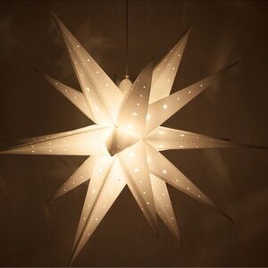 30” Christmas Moravian White Led Star Indoor/Outdoor Bat.Operated Timer